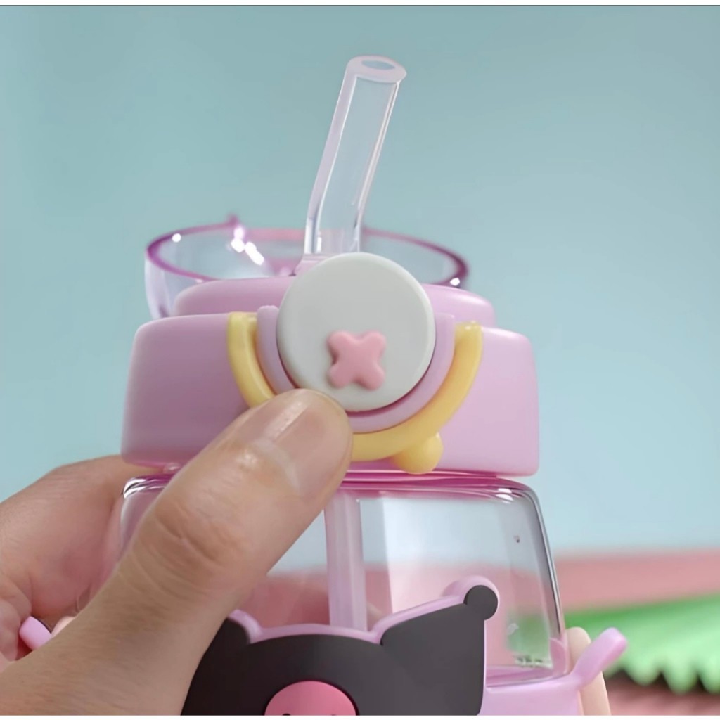 Botol Minum Anak Karakter Sanrio Series - HIJAU (Free Tali Strap + Stiker)