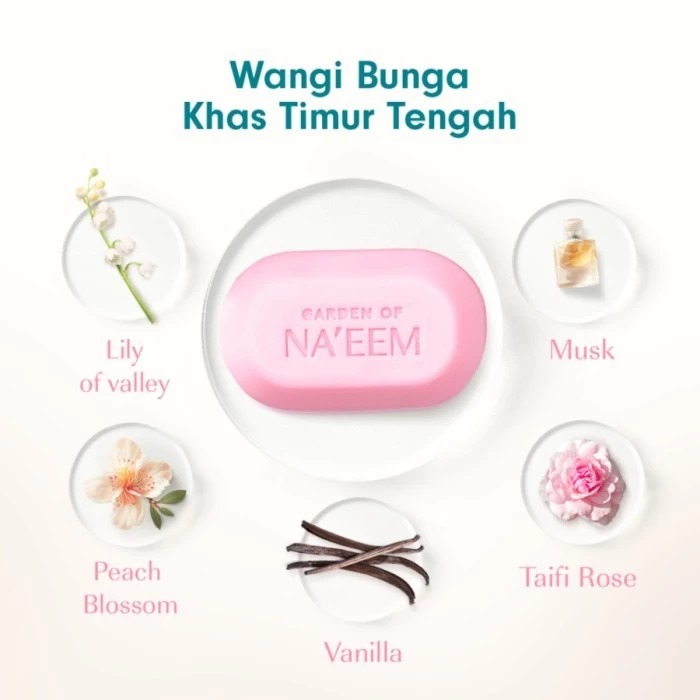 Garden Of Naeem Moisturizing Body Soap 75gr - Taifi Rose *