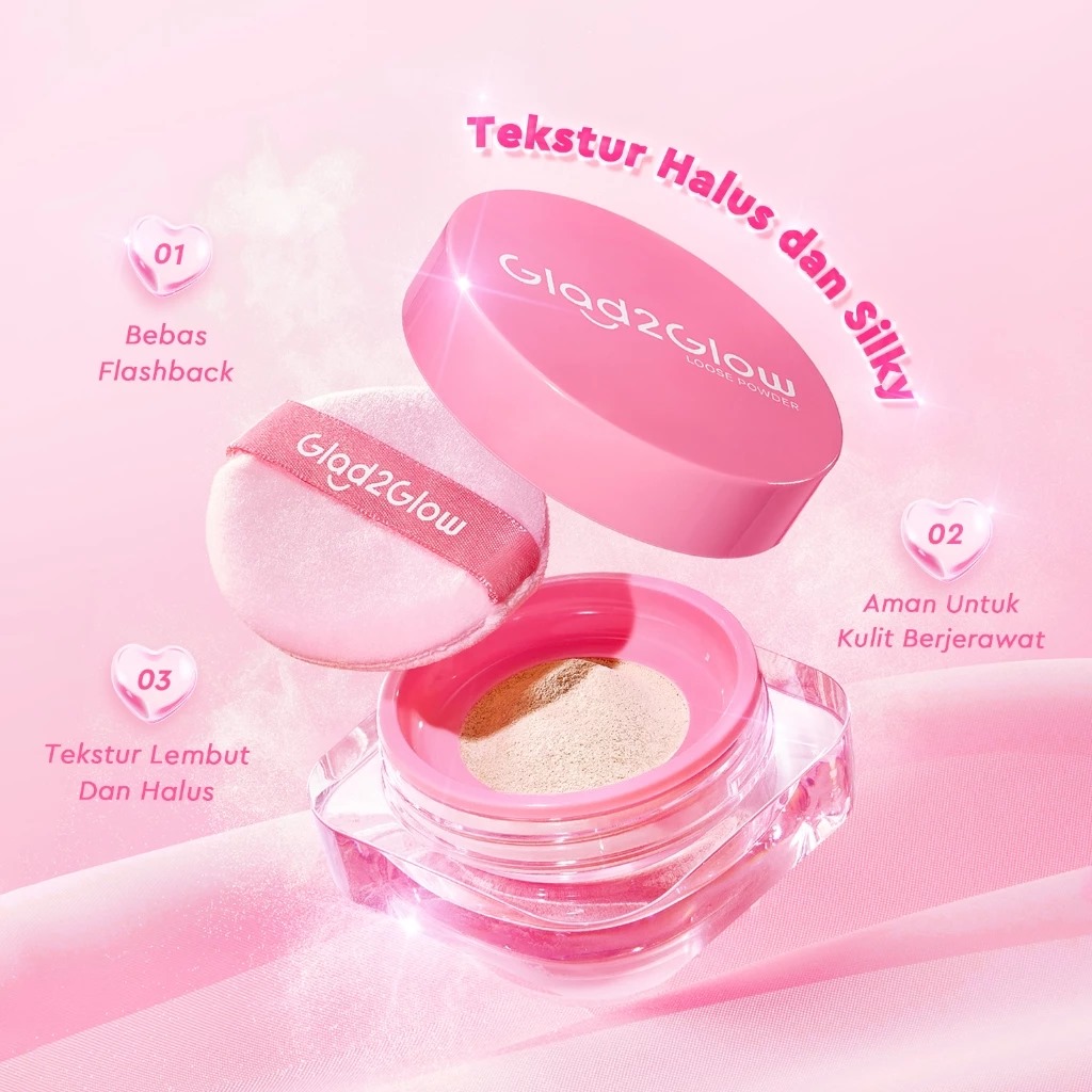Glad 2 Glow Perfect Blur & Cover Loose Powder 8gr - 01 Marshmallow