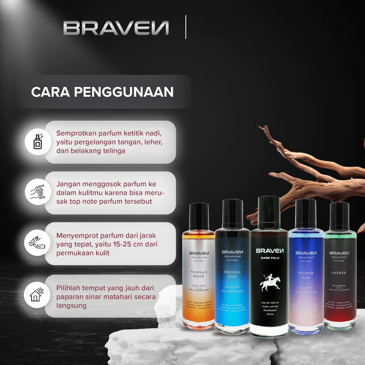 Braven Collection Eau De Parfum 100ml - Vanilla Wood