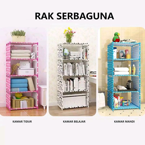 Rak Buku 5 Susun - PUTIH COW MILK (Rak Sebaguna)