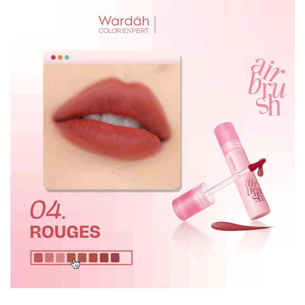Wardah Airbrush Lip Tint 3gr - 04 Rouges