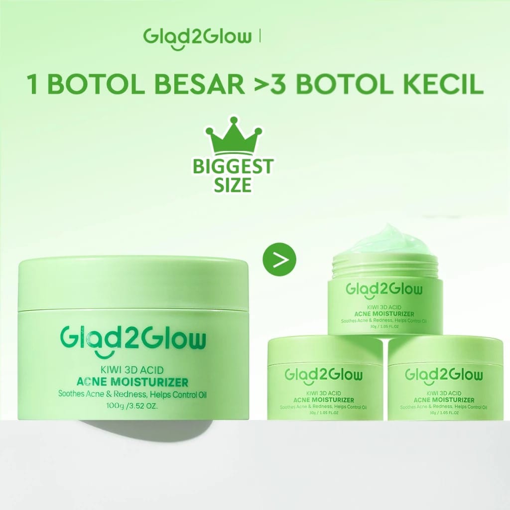 Glad 2 Glow Moisturizer - Kiwi 3D Acid Acne 100gr