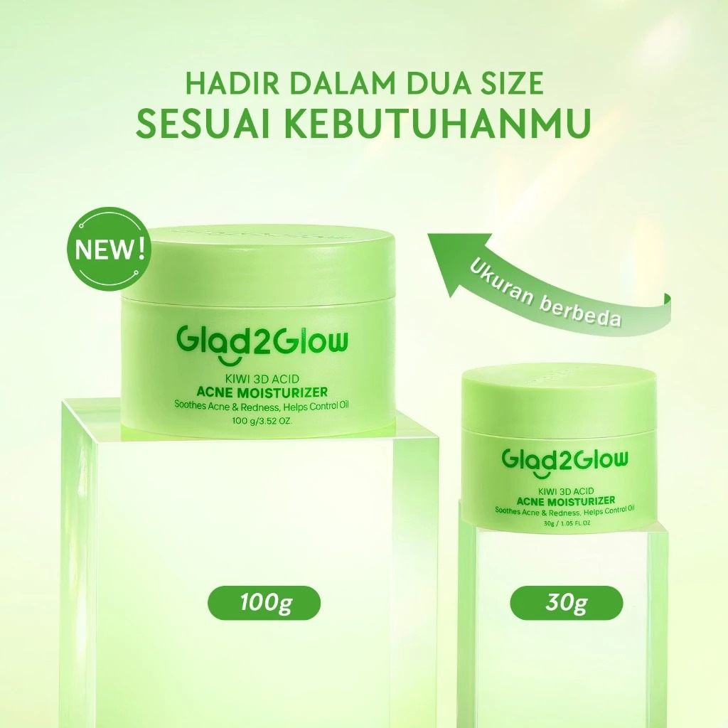 Glad 2 Glow Moisturizer - Kiwi 3D Acid Acne 100gr