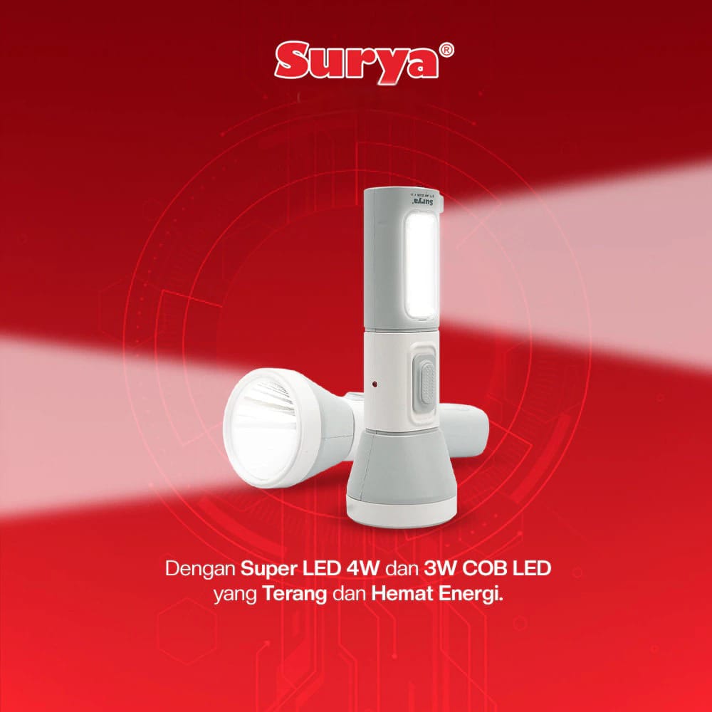Surya Lampu Senter SYT L4W 3COB Emergency Lamp Rechargeable