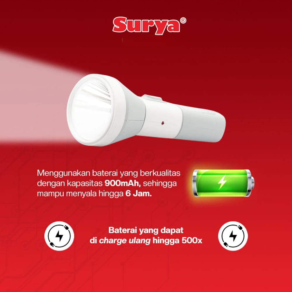 Surya Lampu Senter SYT L4W 3COB Emergency Lamp Rechargeable