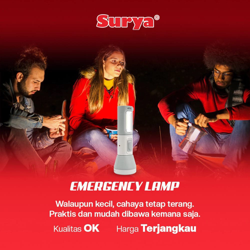 Surya Lampu Senter SYT L4W 3COB Emergency Lamp Rechargeable