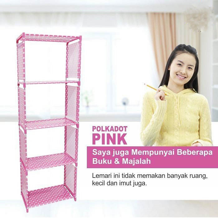 TRI J - Rak Buku 5 Susun - PUTIH COW MILK (Rak Serbaguna)