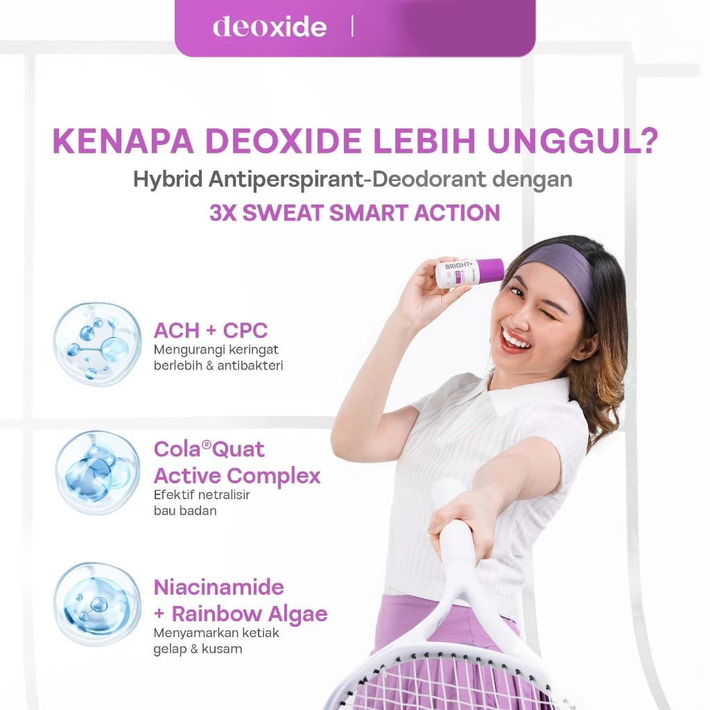 Deoxide Antiperspirant Deodorant 60gr - Bright+ (Extra White)