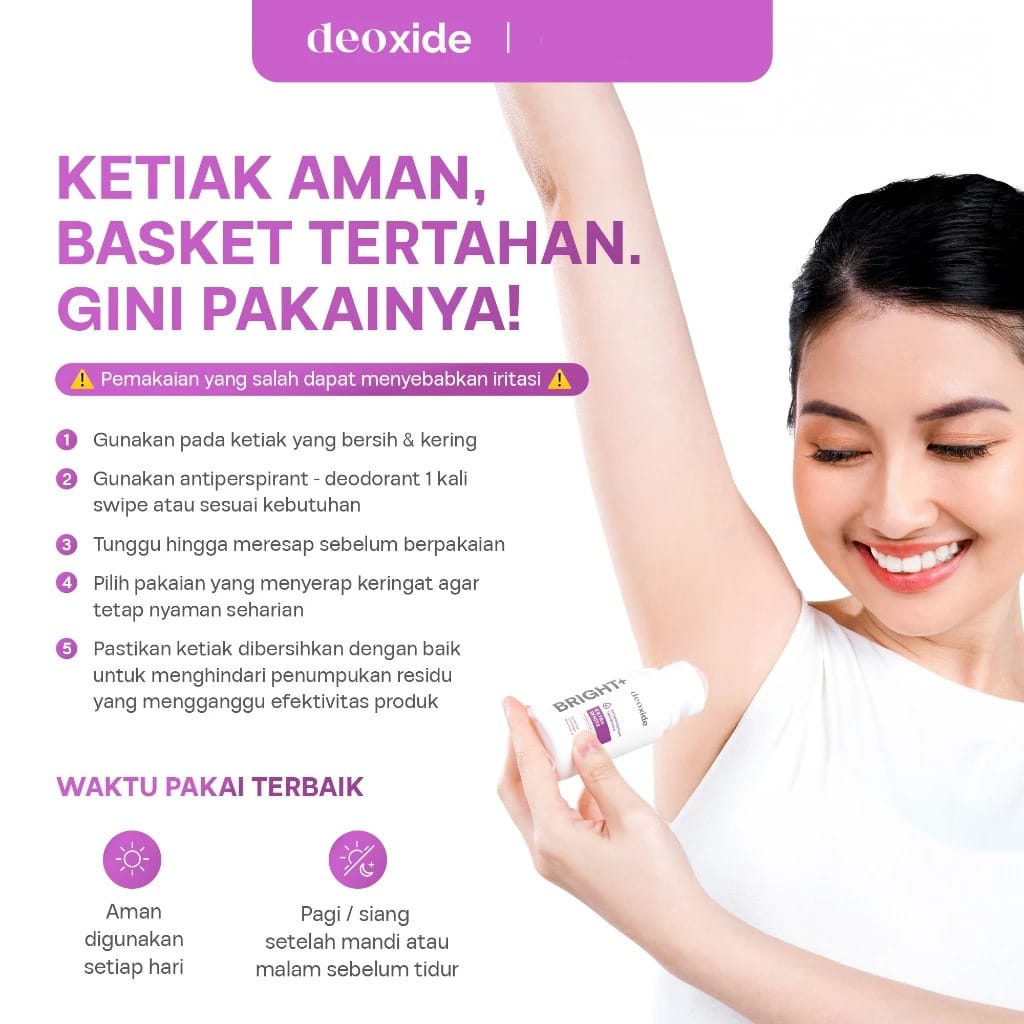 Deoxide Antiperspirant Deodorant 60gr - Bright+ (Extra White)
