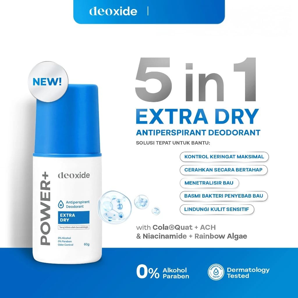 Deoxide Antiperspirant Deodorant 60gr - Power+ (Extra Dry)