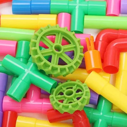 Mainan Susun Pipa 50pcs (Balok Pipa Edukasi Anak)