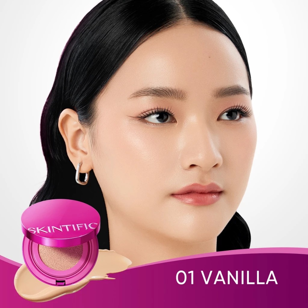 Skintific Cover Glow Perfect Pink Cushion 11gr - 01 Vanilla