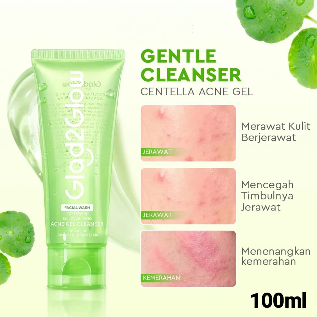 Glad 2 Glow Cleanser - Centella Salicylic Acid Acne Gel 100ml
