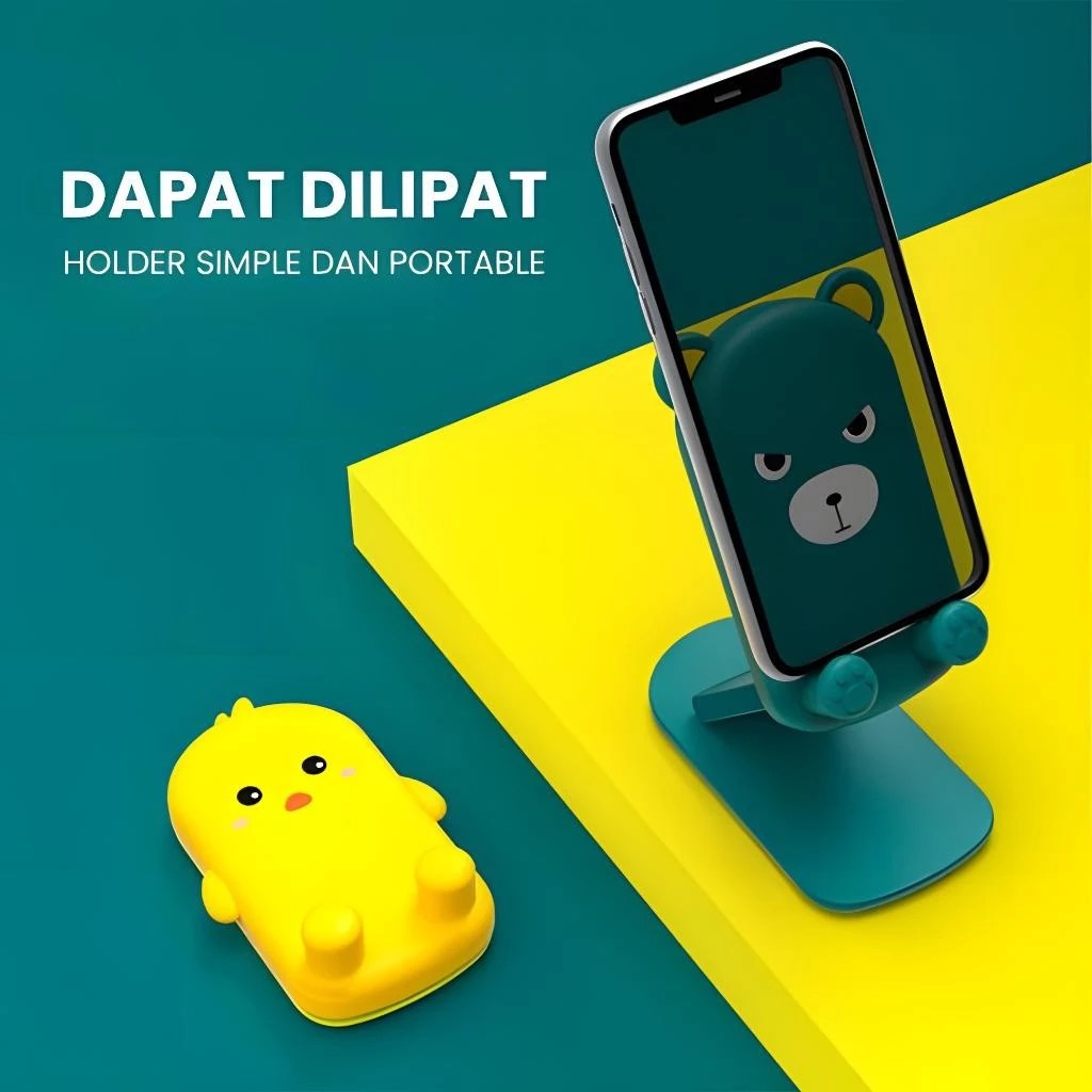 Desktop Phone Holder Karakter - PUTIH (Folding Stand HP)