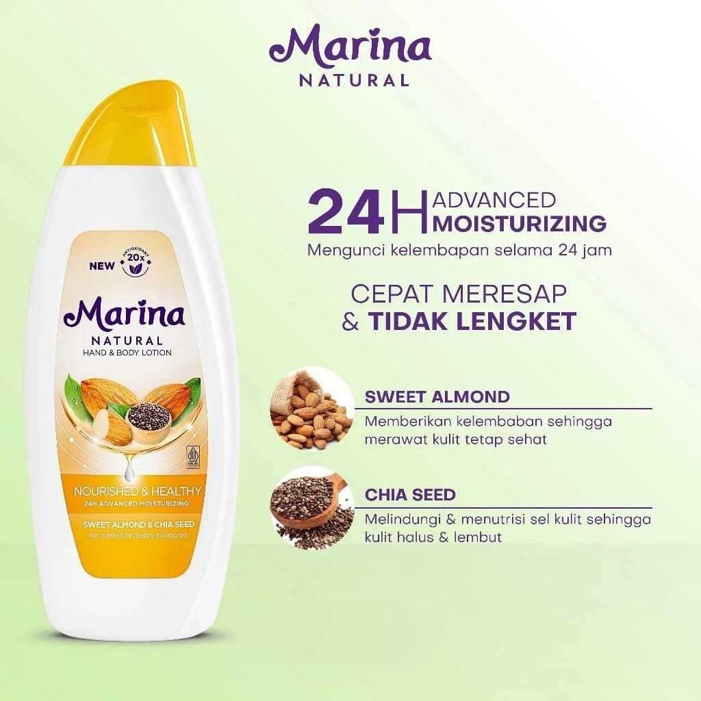 Marina Hand Body Lotion Natural 150+38ml - Nourish & Healthy Marina Hand Body Lotion Natural 150+38ml - Nourish & Healthy
