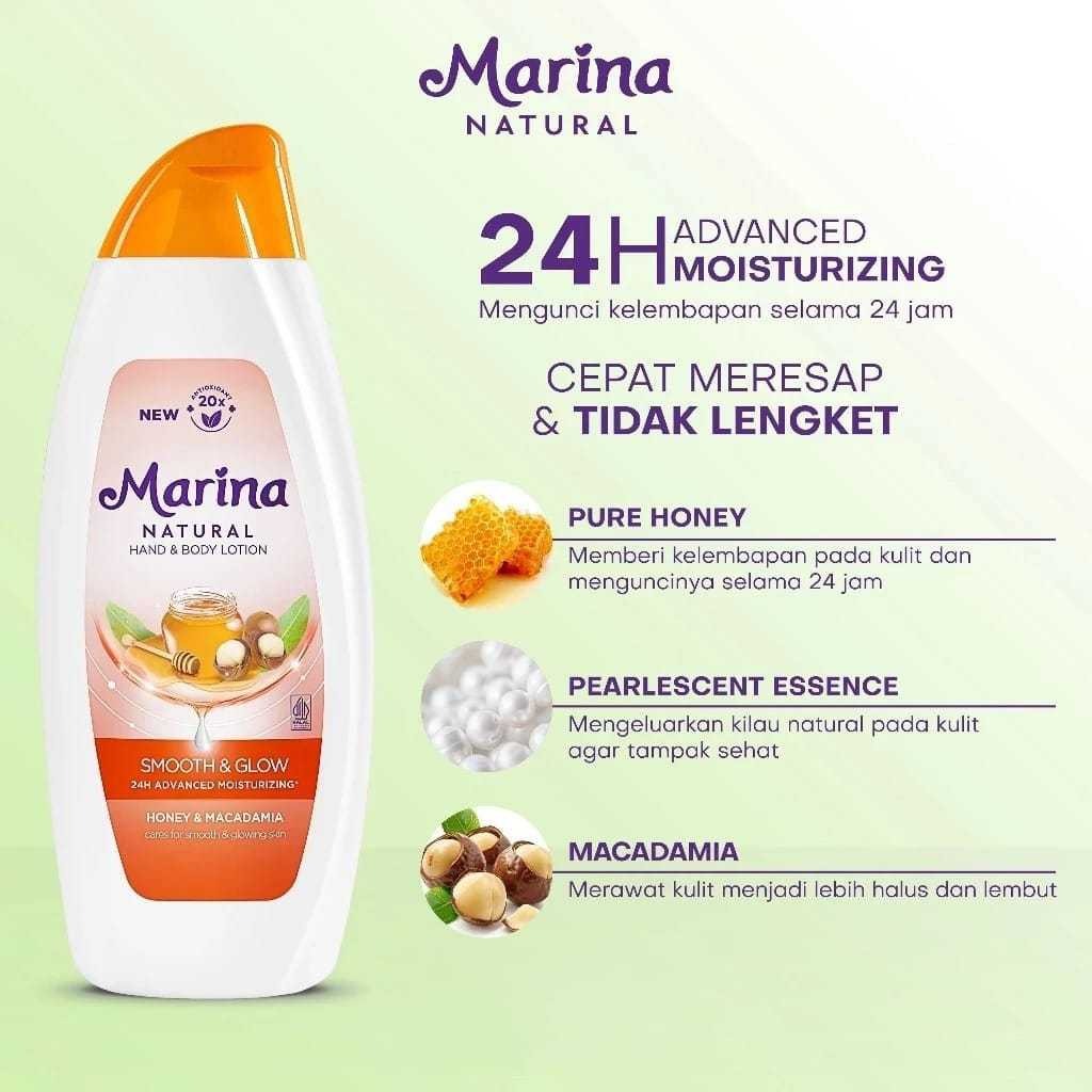 Marina Hand Body Lotion Natural 250+63ml - Smooth & Glow