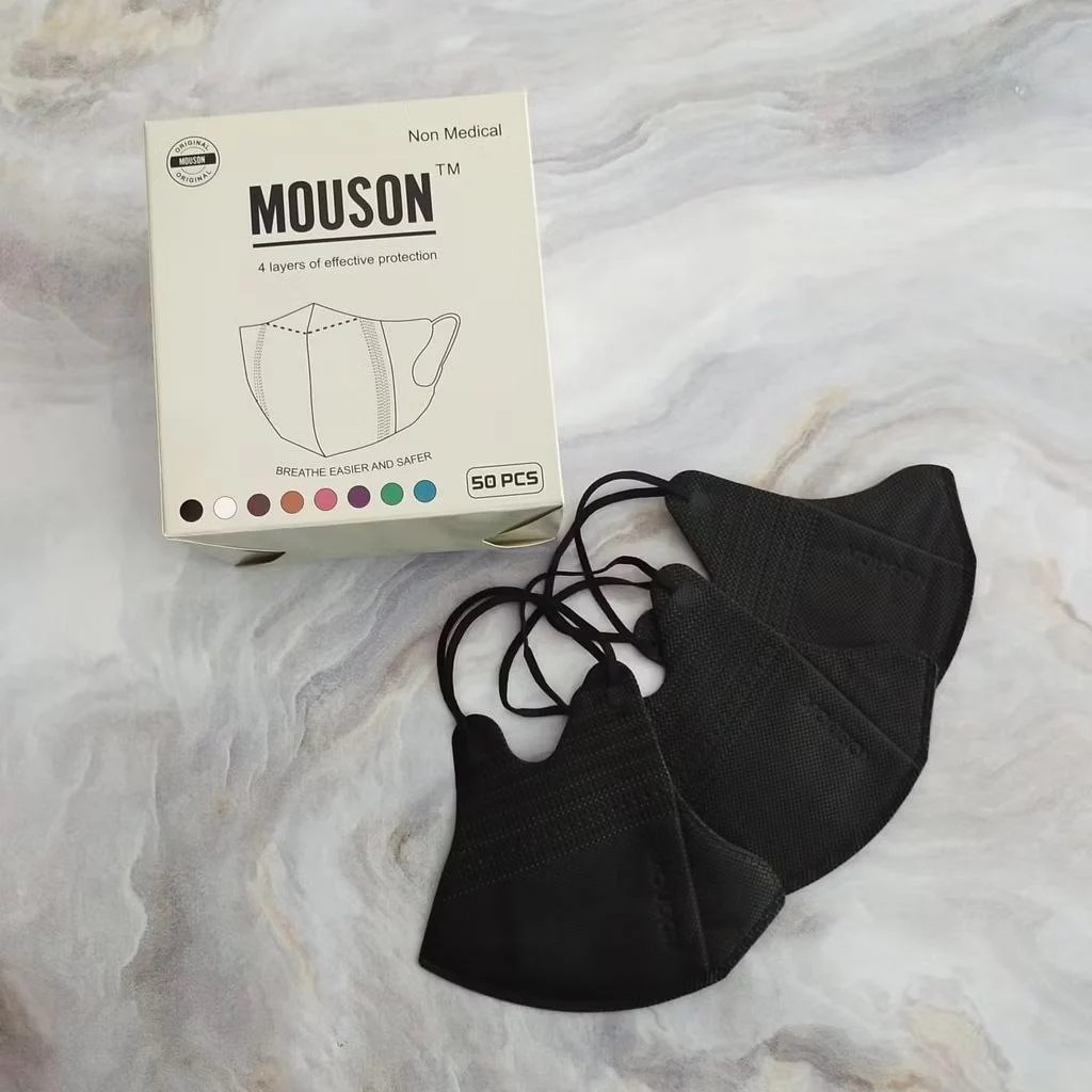 (ISI 50) Mouson Masker Duckbill HITAM Dewasa - Disposable Mask