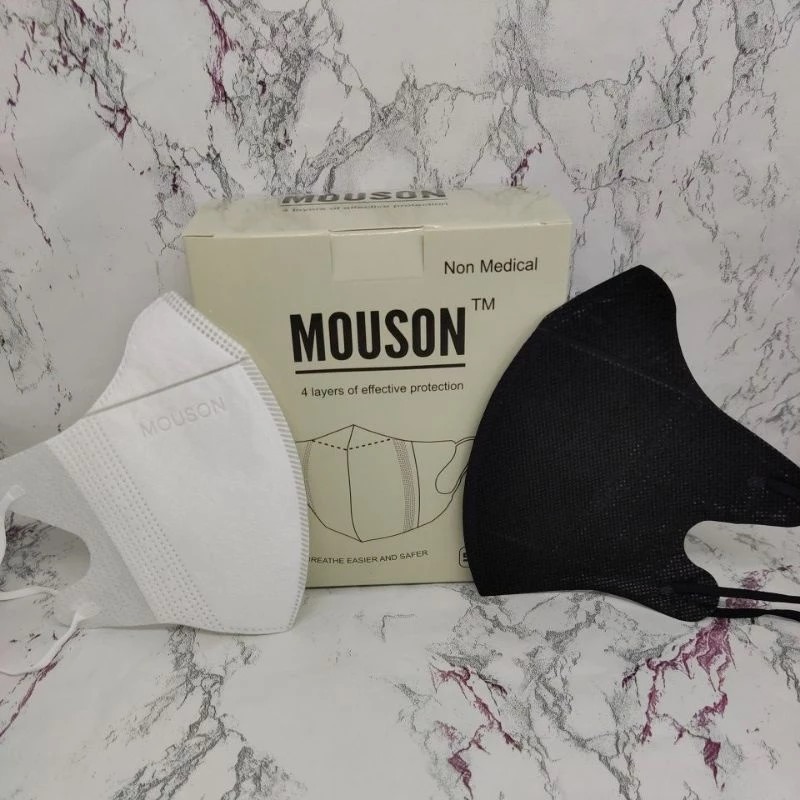 (ISI 50) Mouson Masker Duckbill HITAM Dewasa - Disposable Mask
