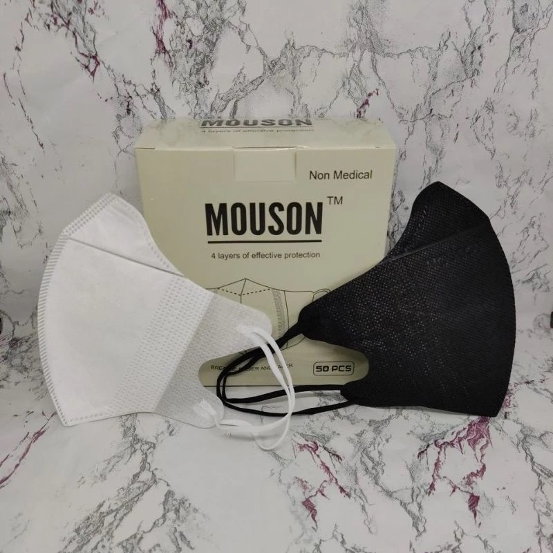 (ISI 50) Mouson Masker Duckbill HITAM Dewasa - Disposable Mask