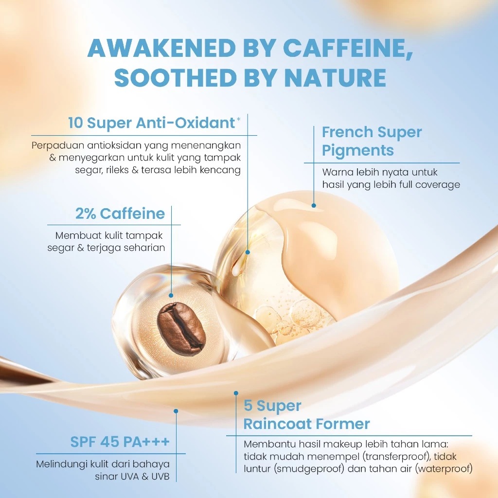 YOU Caffeine Lift V-Boost Serum Cushion SPF45 PA+++ 12gr - N402 Shell Ivory