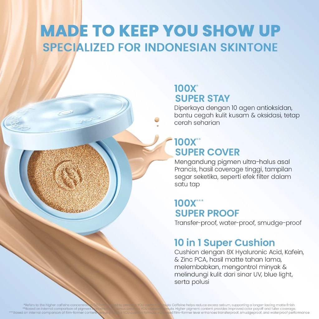 YOU Caffeine Lift V-Boost Serum Cushion SPF45 PA+++ 12gr - N606 Natural Sand