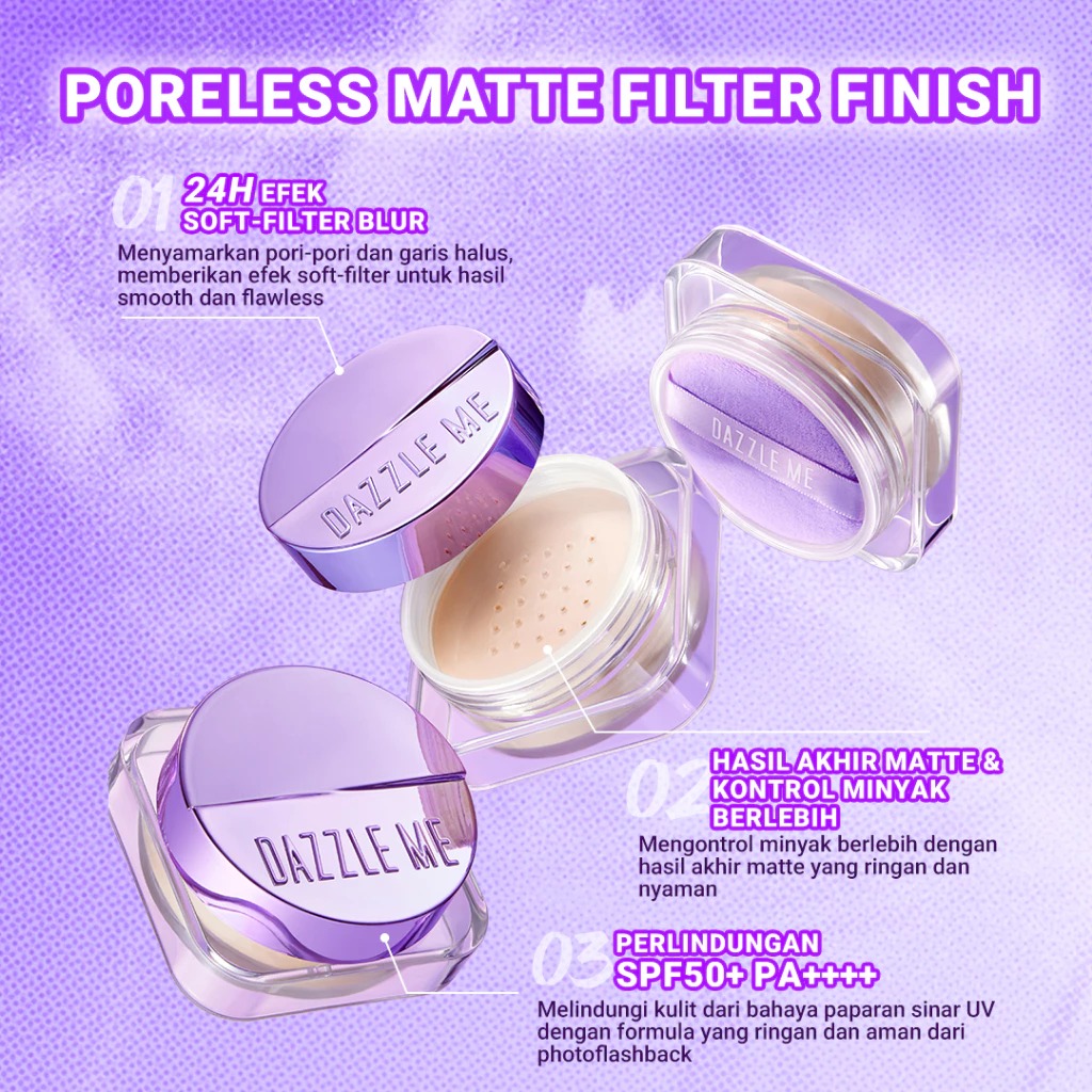 Dazzle Me Cover Me 3D Filter Blur Loose Powder SPF50+ PA++++ 10gr - N02 Ivory