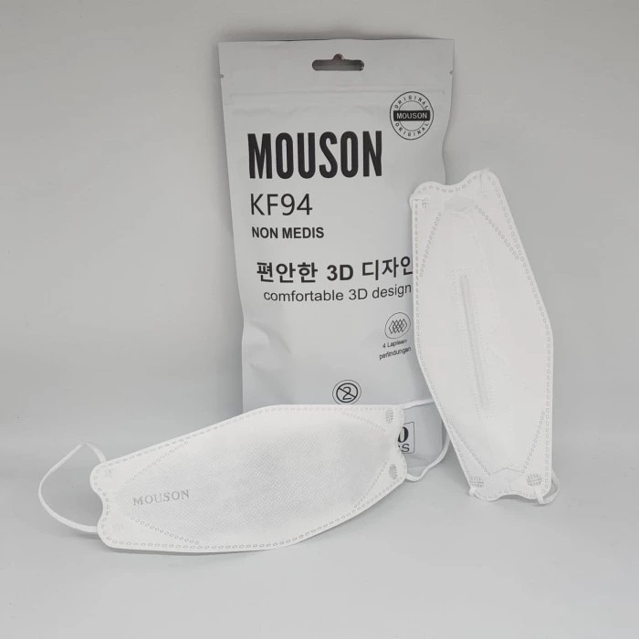 (Isi 10) Mouson Masker KF94 PUTIH Earloop 4Ply - Disposable Mask