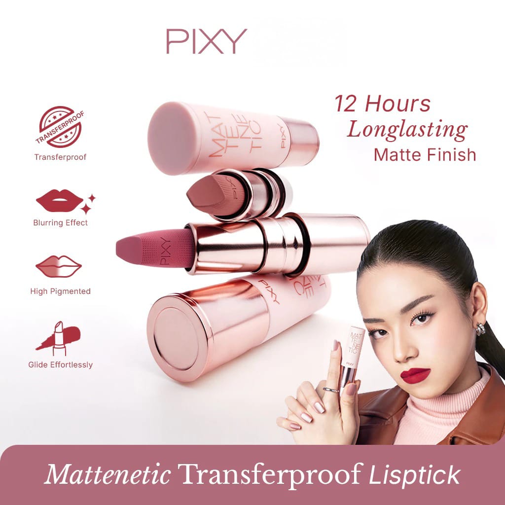 Pixy Mattenetic Transferproof Lipstick 3gr - 02 Coralbyte