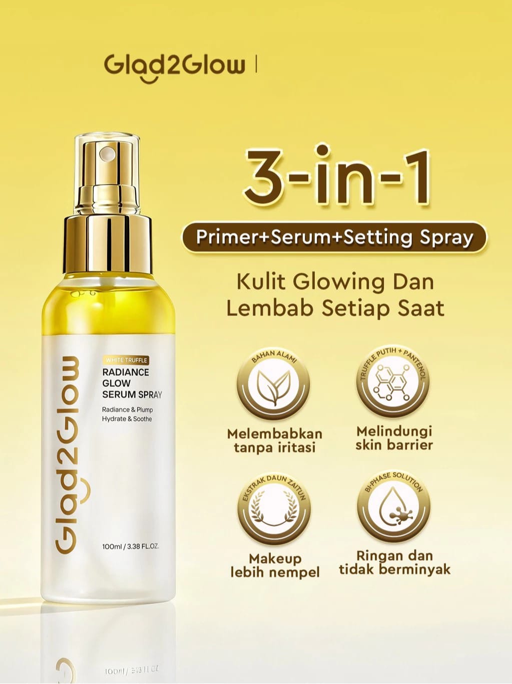 Glad 2 Glow White Truffle Radiance Glow Serum Spray 100ml Glad 2 Glow White Truffle Radiance Glow Serum Spray 100ml