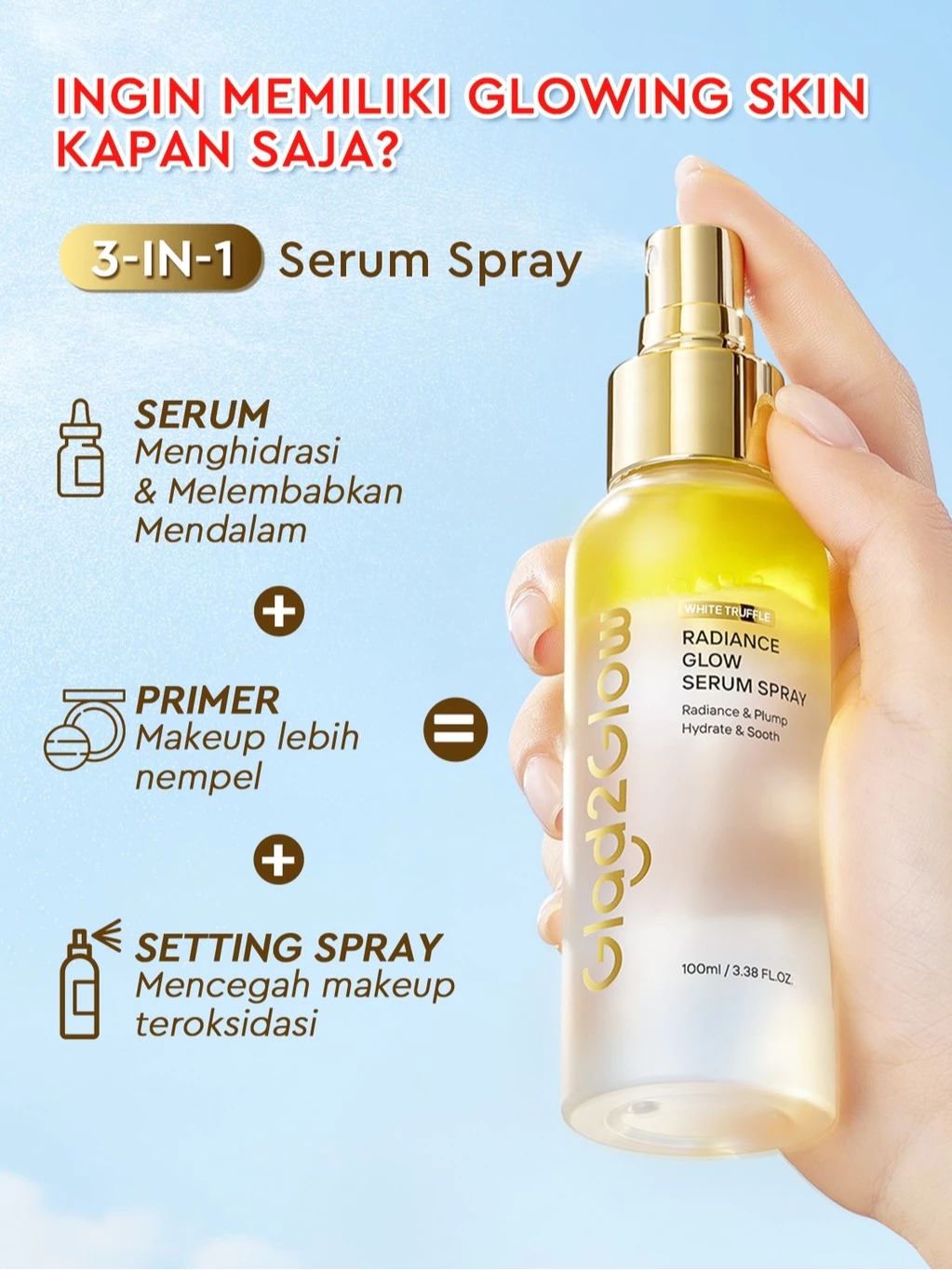 Glad 2 Glow White Truffle Radiance Glow Serum Spray 100ml