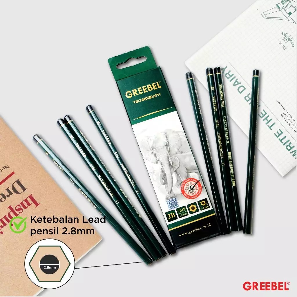 GREEBEL Pensil Kayu 2B - 7018