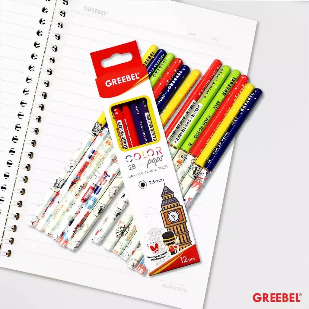 GREEBEL Pensil Kayu 2B - 7029 Color Pop