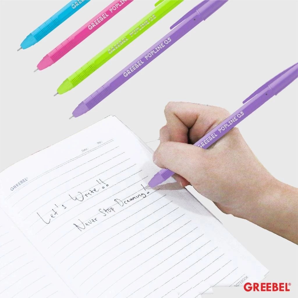 GREEBEL Ballpoint 0.5mm (Pulpen Tinta Premium) - POPLINE BLACK