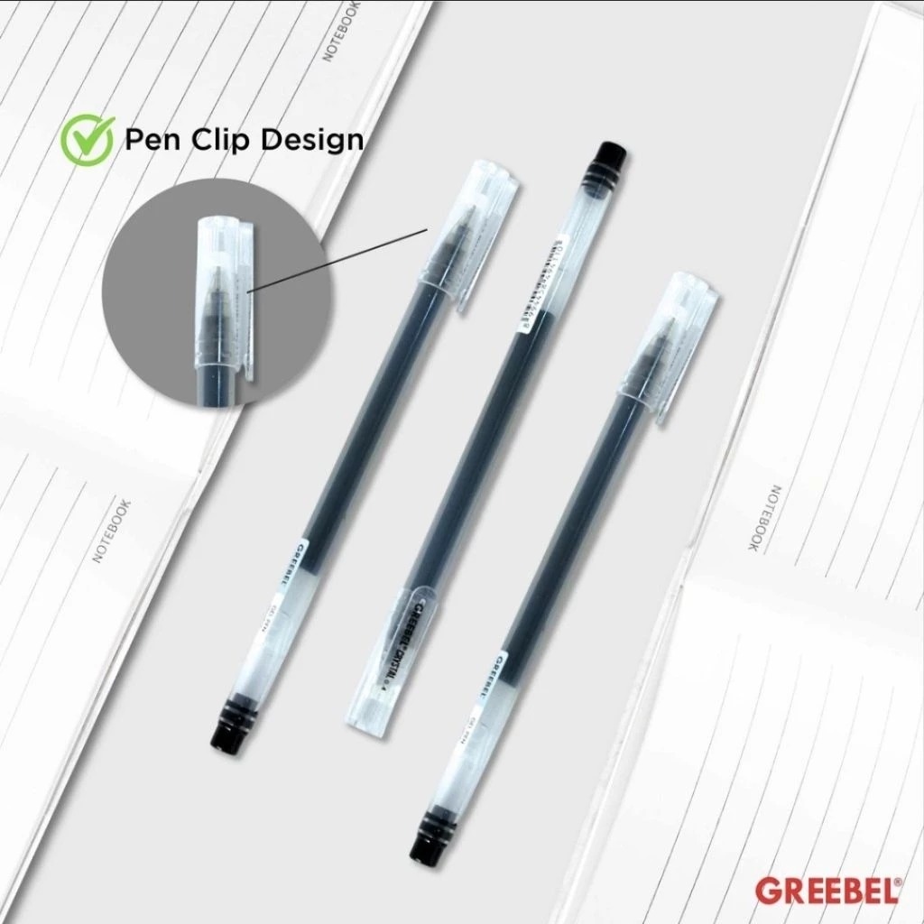 GREEBEL Gel Pen 0.5mm - GP520 CRYSTAL (Pulpen Gel Tinta Halus Nyaman Digunakan)