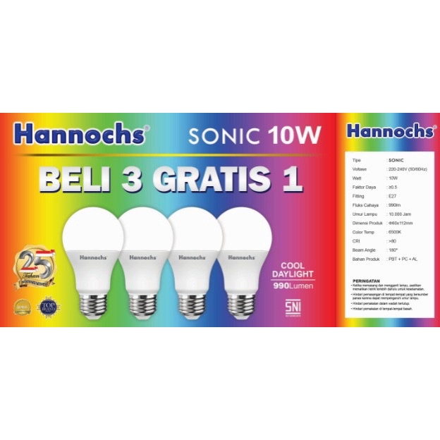 HANNOCHS Sonic Bohlam LED Multipack 4in1 - 10 Watt (10W) CDL