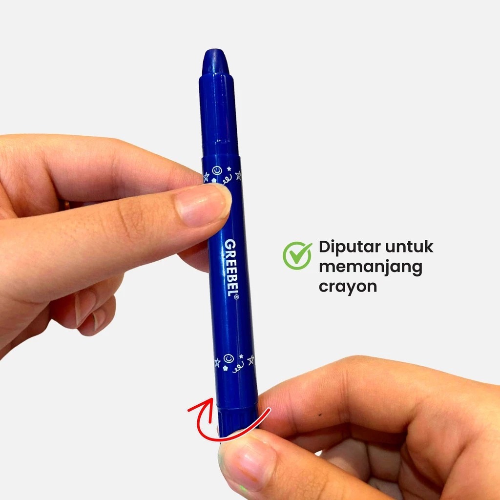 GREEBEL Silky Crayon Premium - 48C (Pilihan Lengkap & Mudah Digunakan Anak)