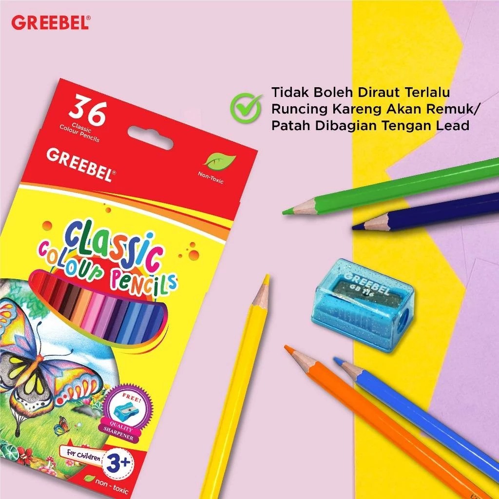 GREEBEL Classic Colour Pencils 7036 - 36C (Pensil Warna Original & Berkualitas)