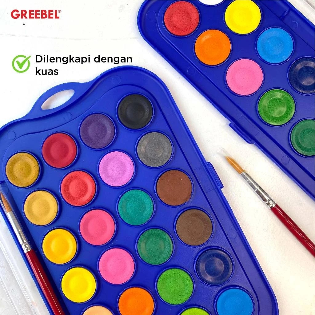 GREEBEL Watercolor Cake - 24C (Cat Air Mudah Digunakan & Berkualitas)