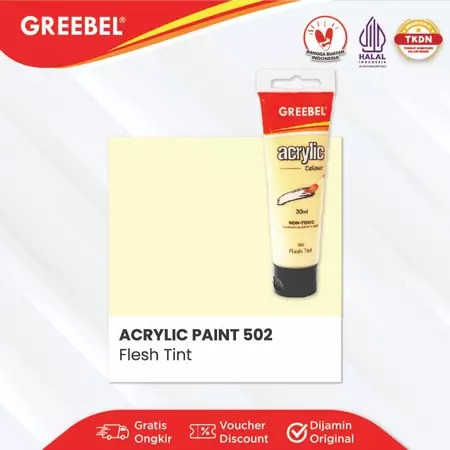 GREEBEL Acrylic Paint Colour 30ml - 502 Flesh Tint (Cat Akrilik Single Colour)