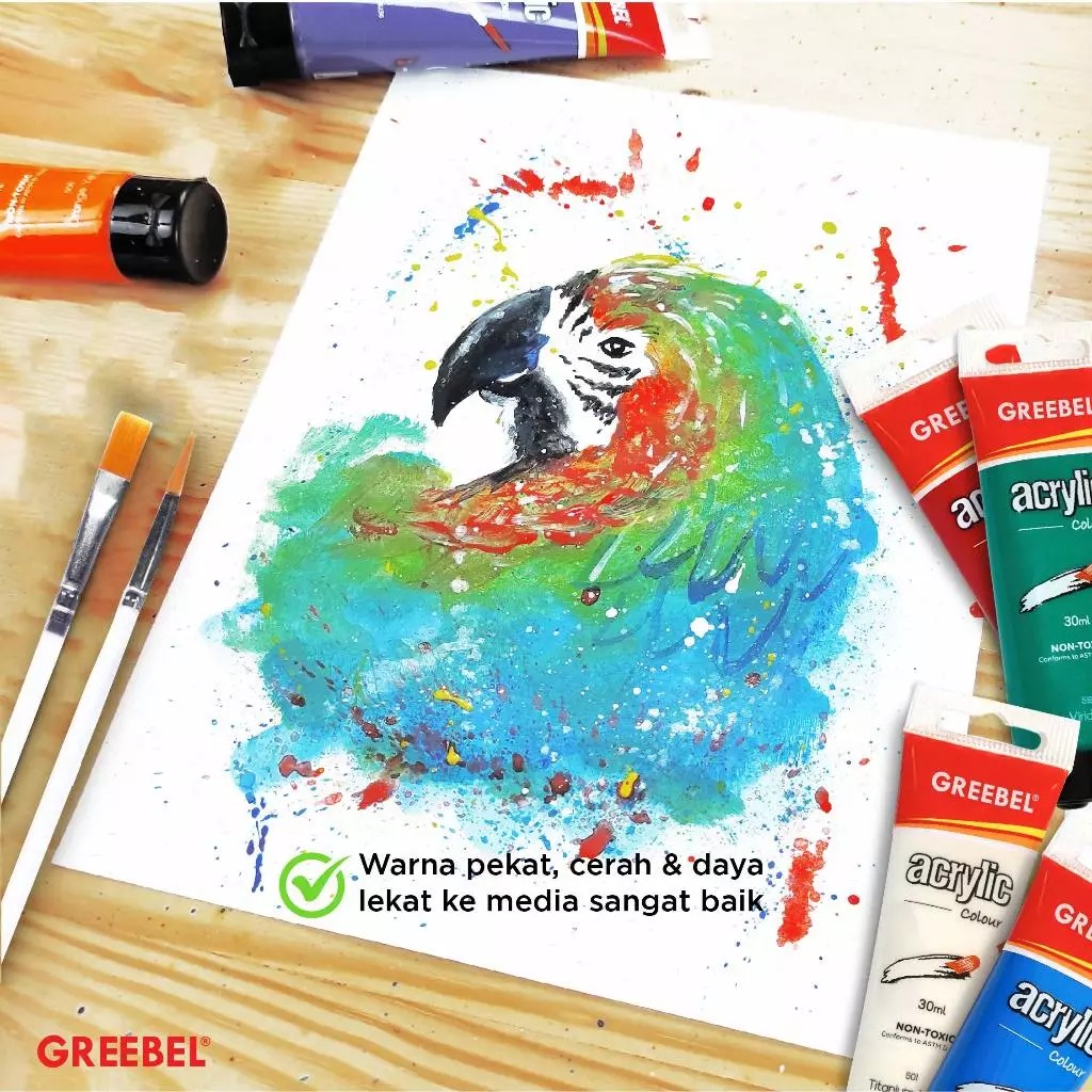 GREEBEL Acrylic Paint Colour 30ml - 502 Flesh Tint (Cat Akrilik Single Colour)