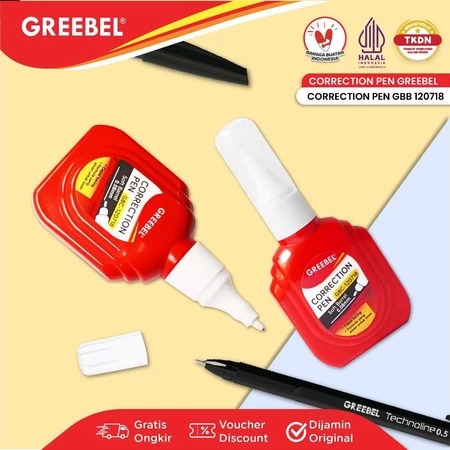 GREEBEL Correction Pen - (GBC-120718) Tip-Ex Cair Koreksi Tulisan & Cepat Kering