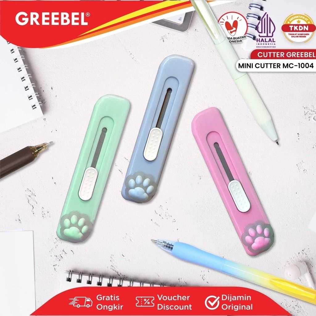 GREEBEL Cutter Mini Praktis - MC1004 (Cutter Karakter Lucu)