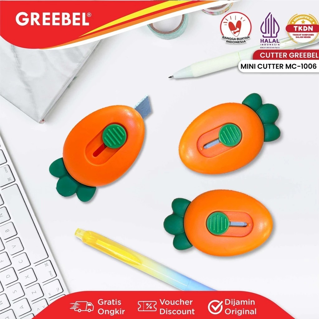 GREEBEL Cutter Mini Praktis - MC1006 (Cutter Karakter Lucu)
