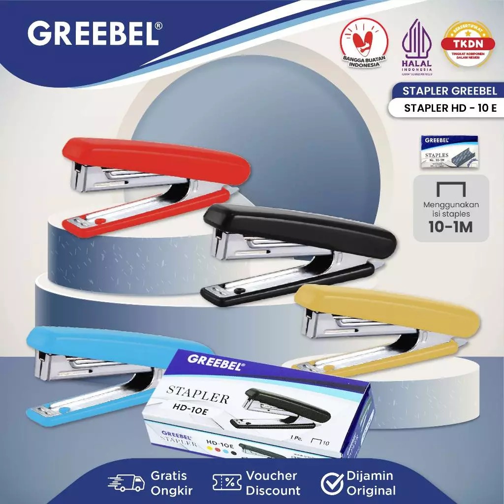 GREEBEL Stapler (Alat Penjepit Kertas Kuat & Praktis) - (HD-10E)