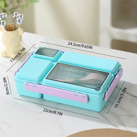 Lunch Box Bento 4 Sekat 1200ml + Free Sendok Garpu - TOSCA (5555)