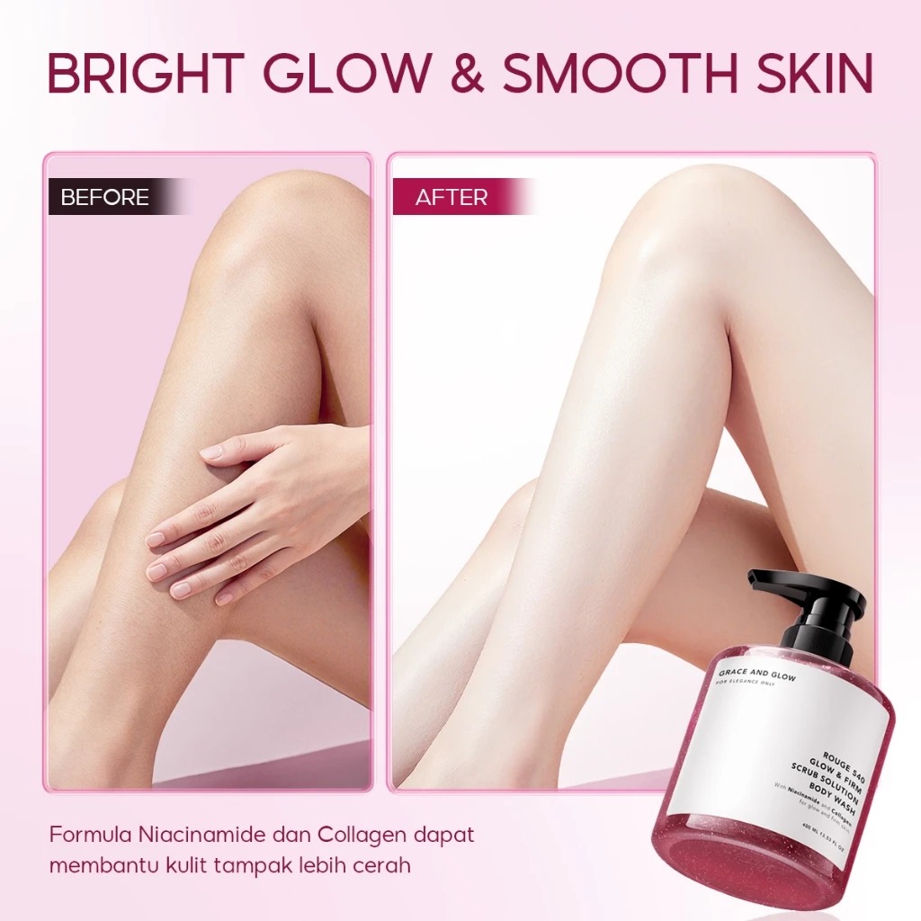 Grace and Glow Rouge 540 Glow & Firm Scrub Solution Body Wash 400ml (Big Pump)