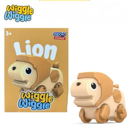 Mainan Anak Wiggle Wiggle Hewan Lucu - LION (Bisa Bergerak)