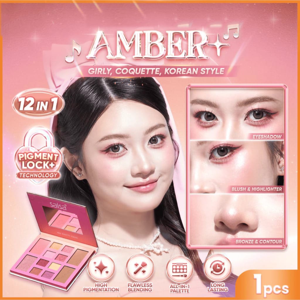 Salsa Rhapsody Pro Palette - AMBER (Eyeshadow, Contour, Blush On, Highlighter)