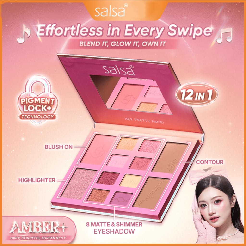 Salsa Rhapsody Pro Palette - AMBER (Eyeshadow, Contour, Blush On, Highlighter)